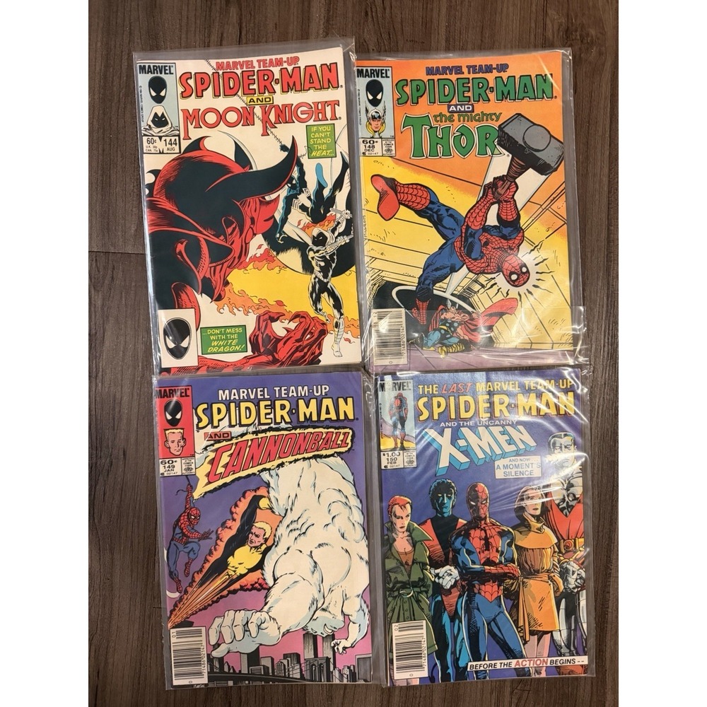 Marvel Team Up Comic Lot #144 148 149 150 Spider-Man X-Men Moon Knight‎ Thor 4ct